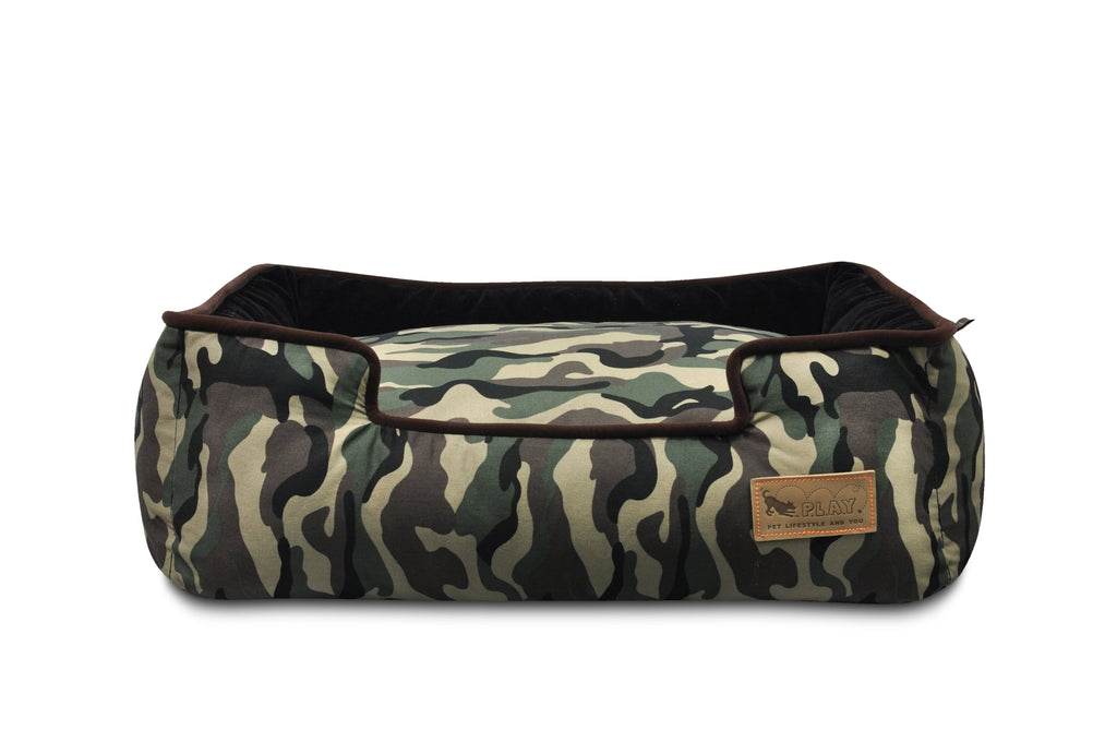Camouflage Lounge Dog Bed - Green - Large Q388