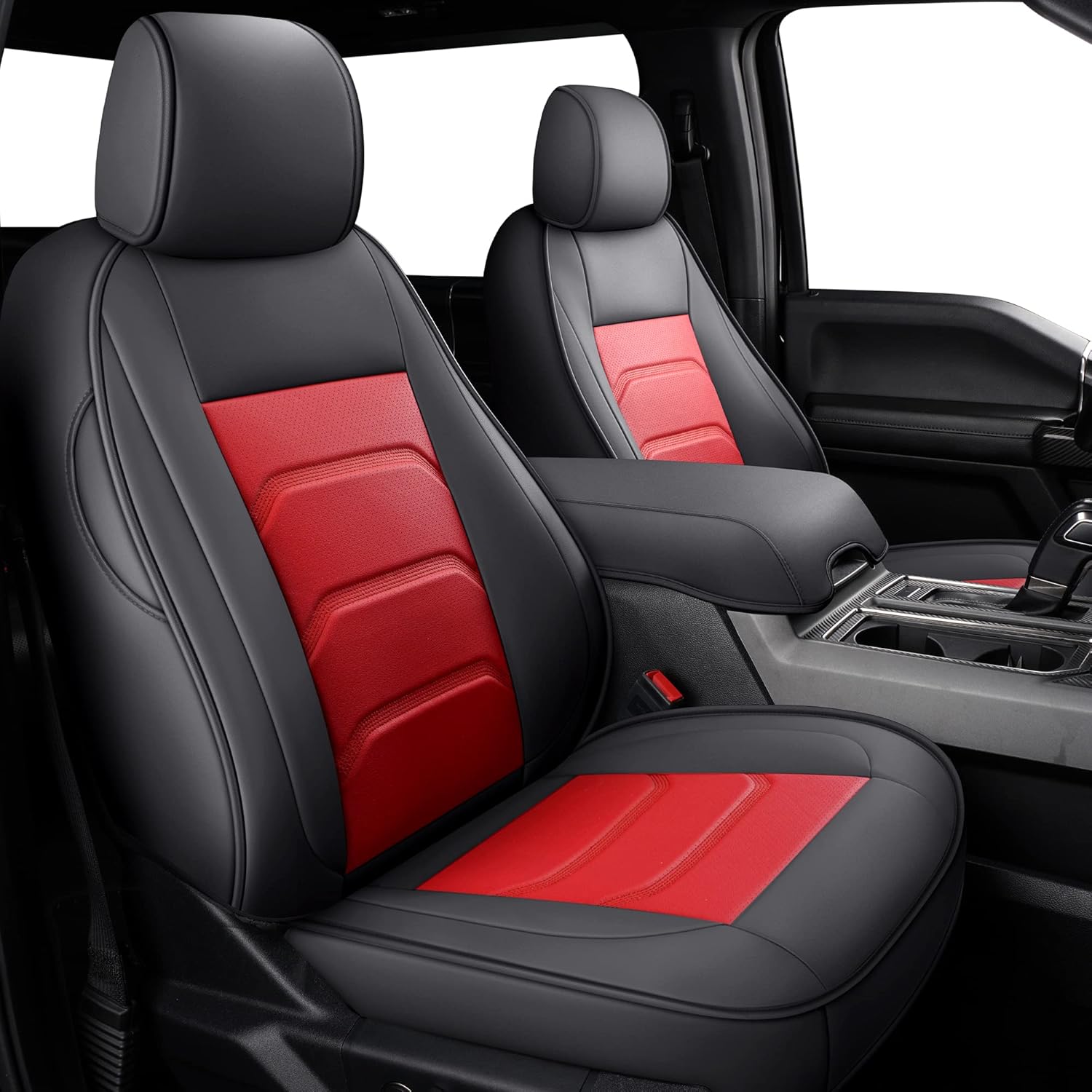 Beige Faux Leather Custom Seat Covers for Ford F150 F250 F350 2015-2020 H980006