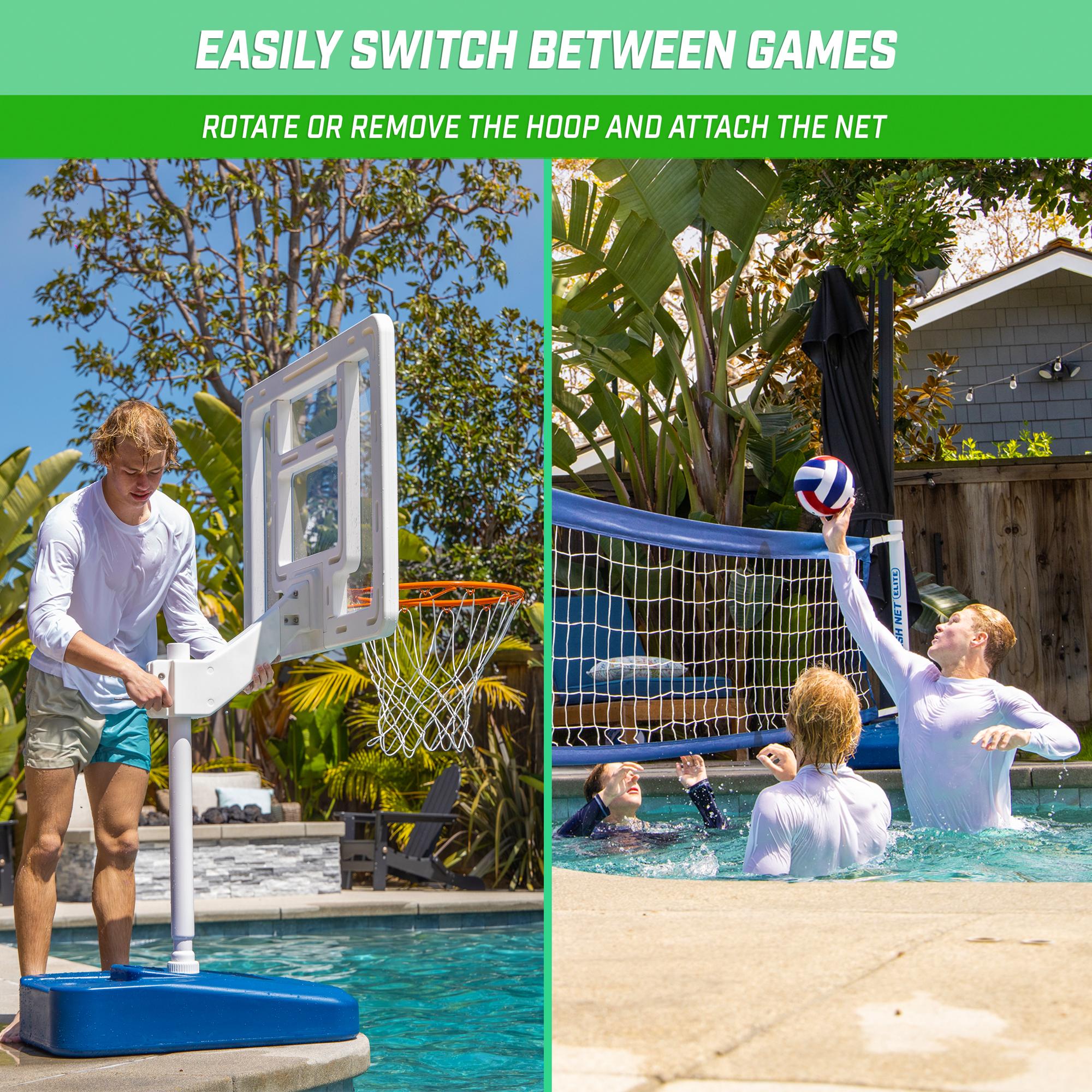 2-in-1 Pool Basketball & Volleyball Game Set T45279