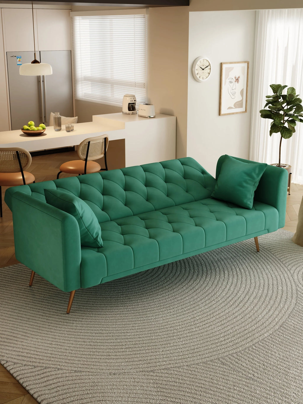 Convertible Sofa Bed Green Z716