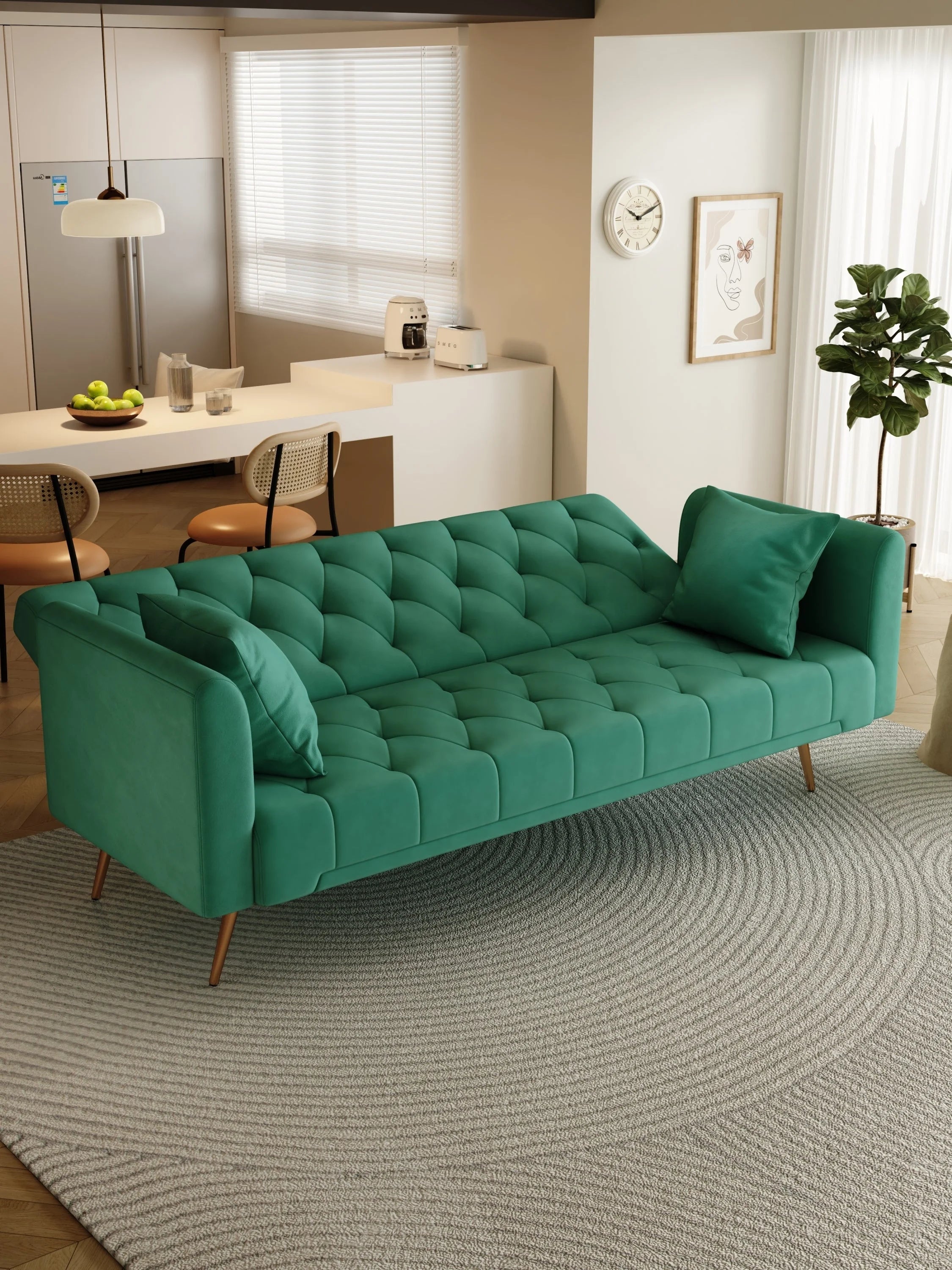 Convertible Sofa Bed Green Z716