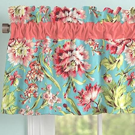 Navy and Orange Woodland Window Valance Rod Pocket I749107