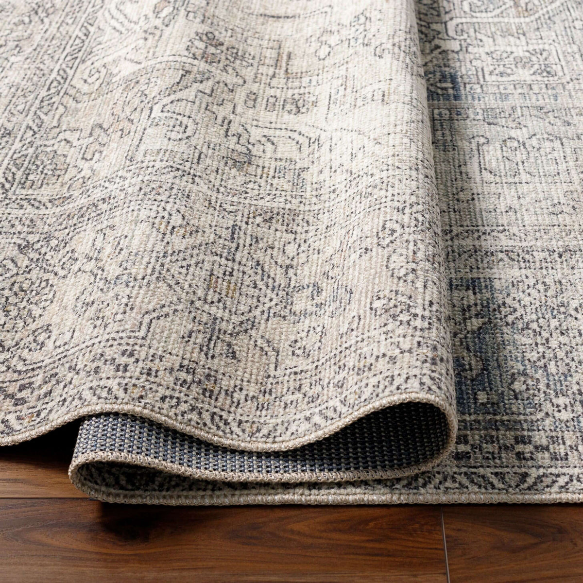 Navy Cream Runner Area Rug W22451