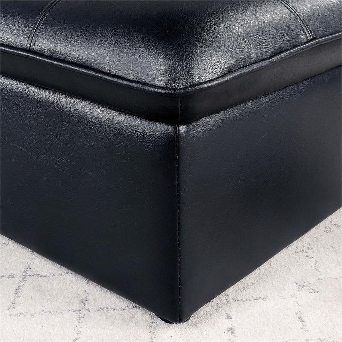 Black Faux Leather Tufted Futon Chair P18460