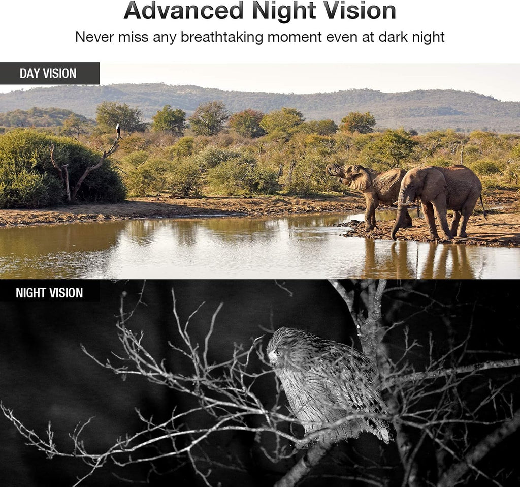 4K 24MP WiFi Trail Camera with Night Vision, IP66 Waterproof, Pack of 2 N340