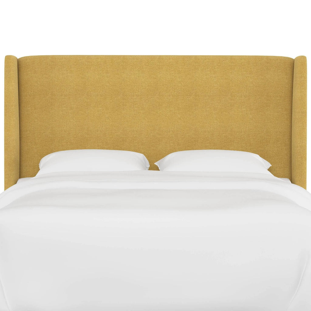 Golden Yellow Linen Wingback Headboard U912