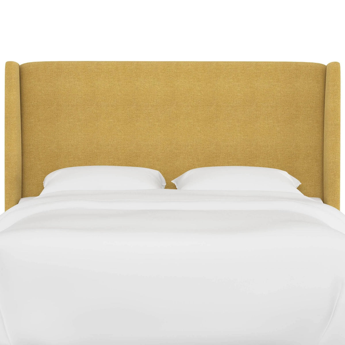 Golden Yellow Linen Wingback Headboard U912