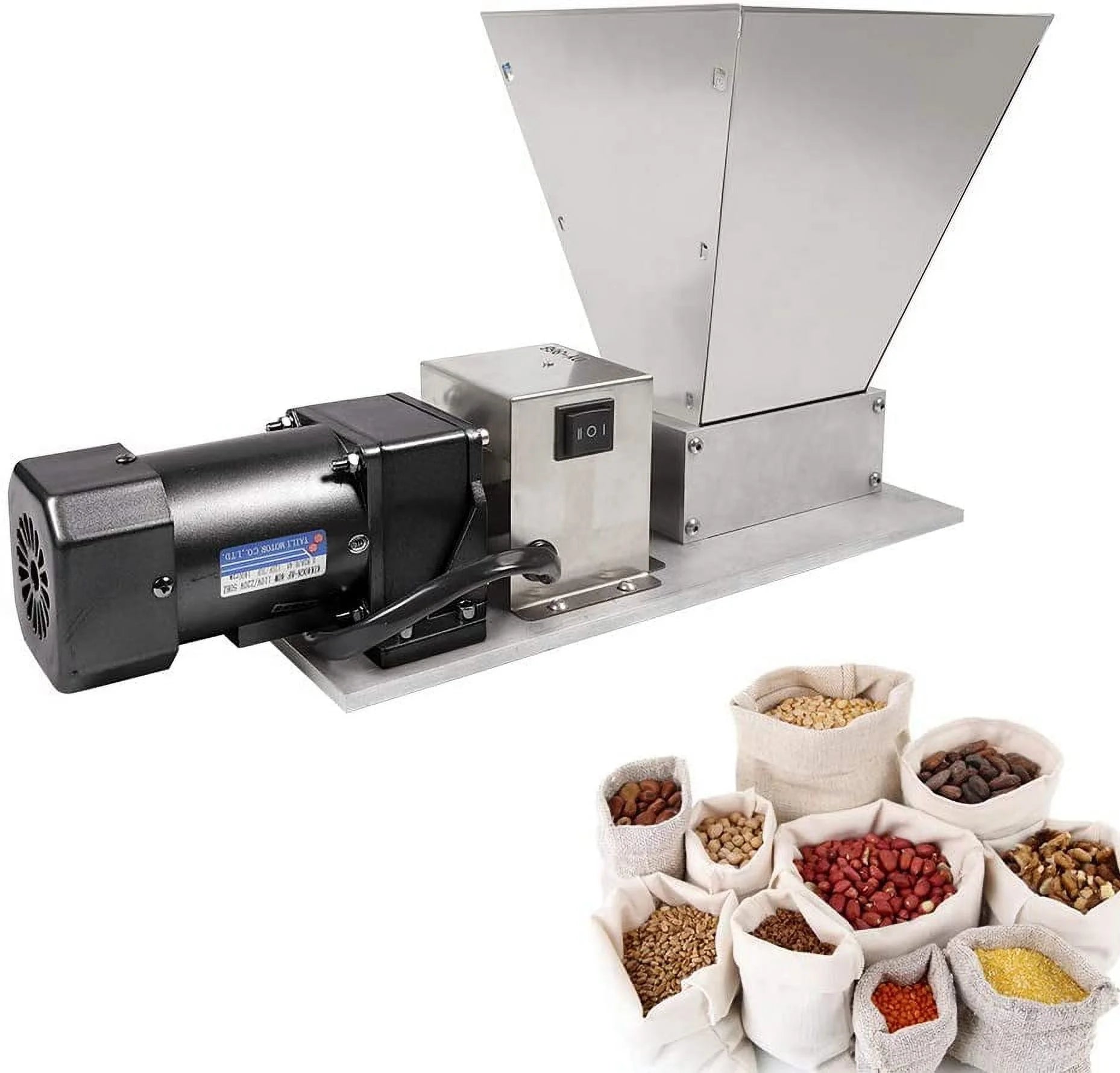 Grain Grinder Malt Mill 110V 40W Stainless Steel L47615