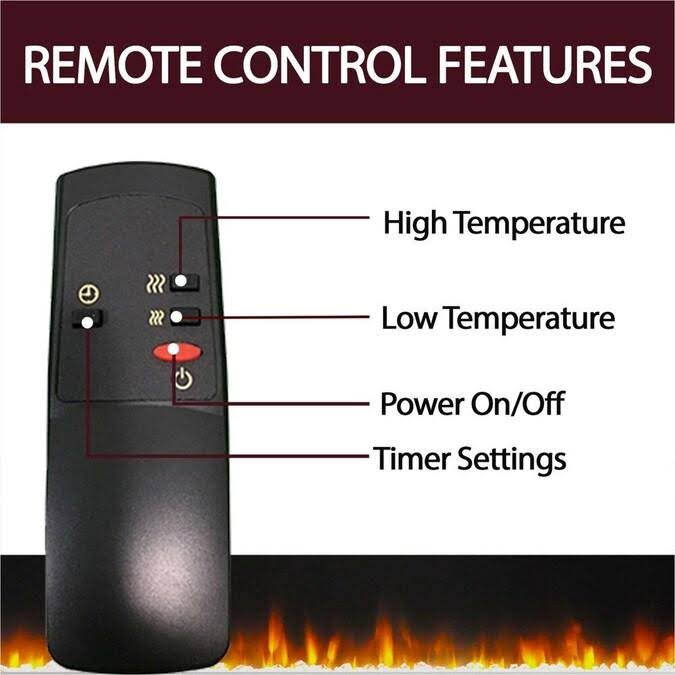 Electric Fireplace Heater with White Mantel and Remote Control G175