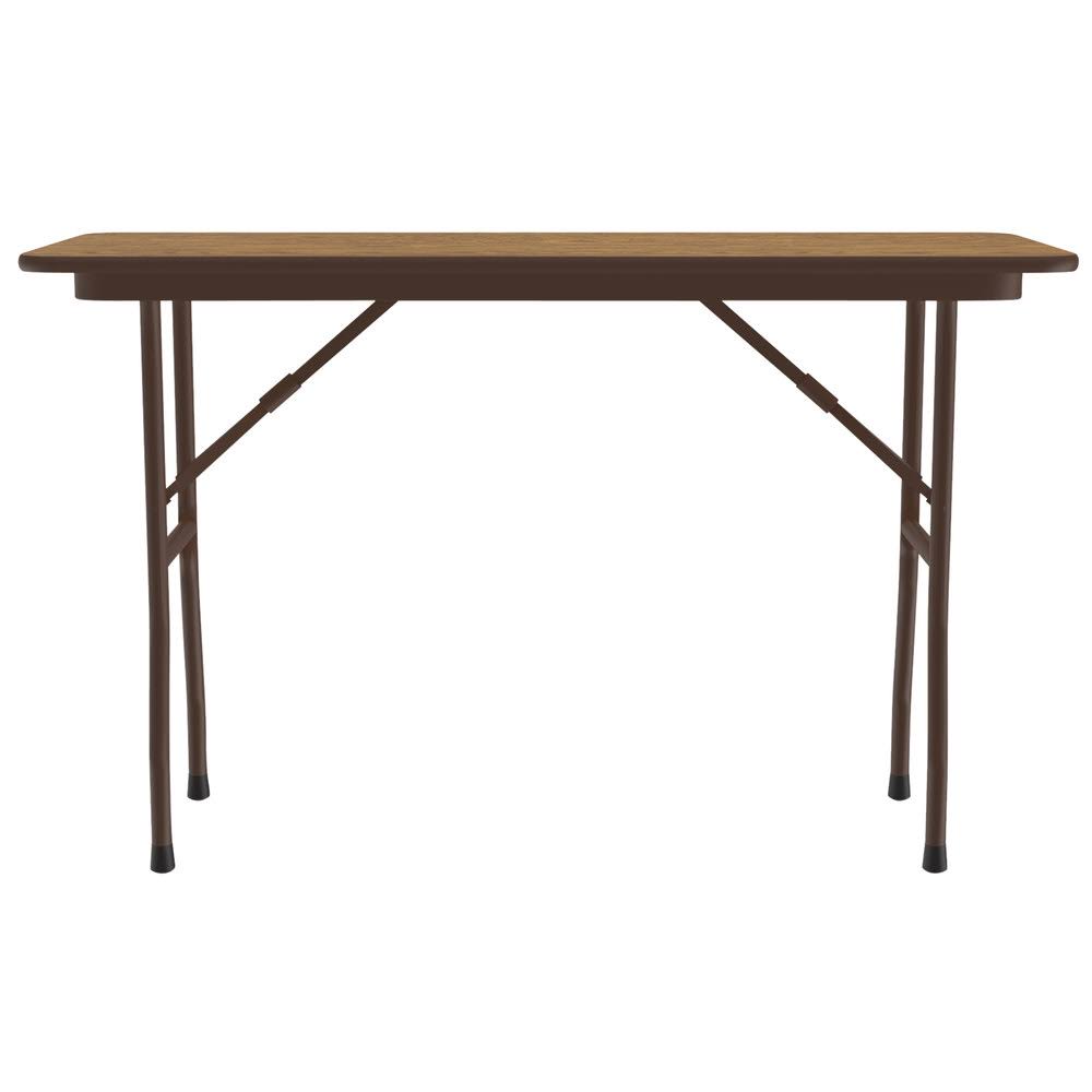 Melamine Folding Table 18 in. x 48 in. Med Oak D837