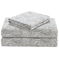 Gray 4 Piece Cotton Queen Sheets Set with Deep Pocket P475626