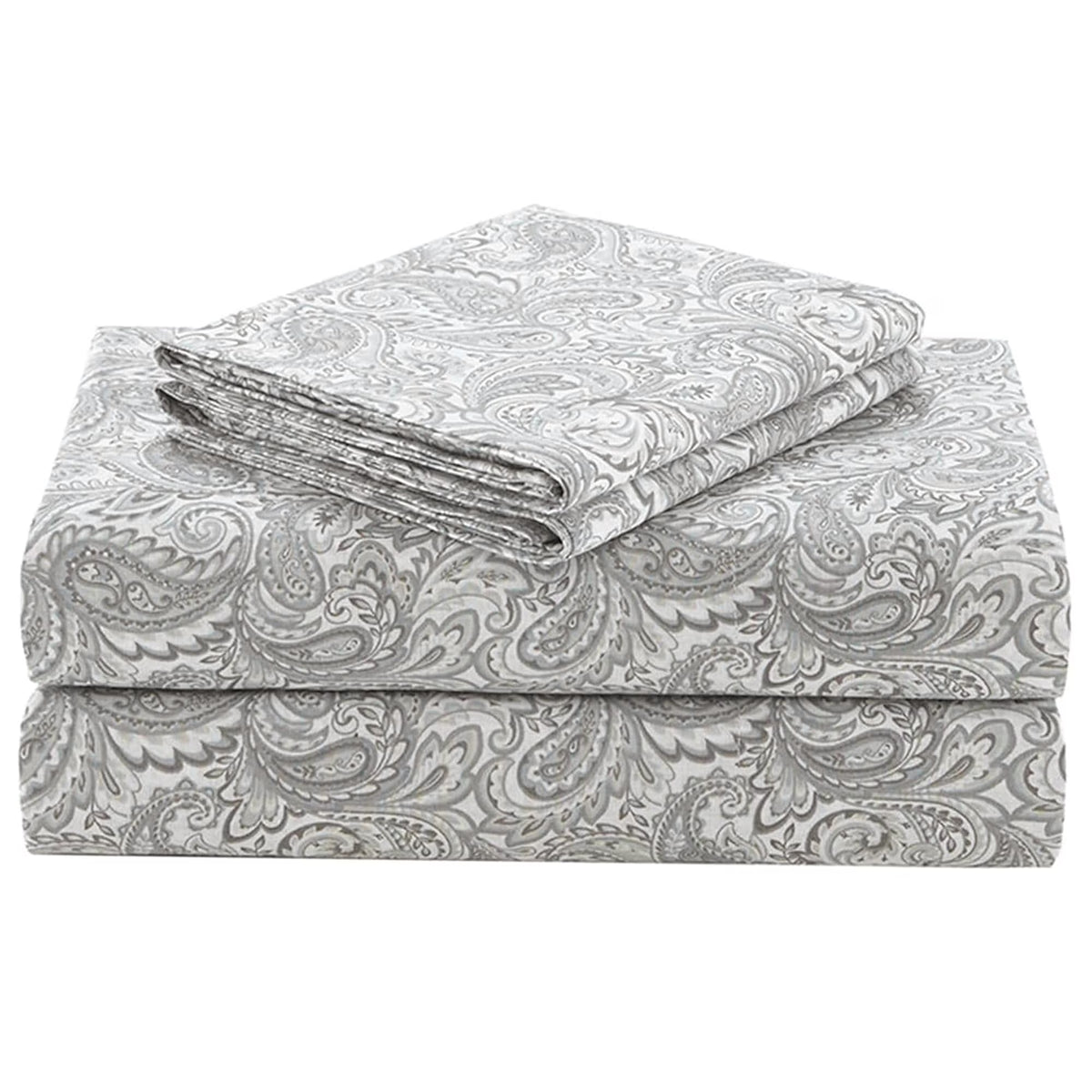 Gray 4 Piece Cotton Queen Sheets Set with Deep Pocket P475626