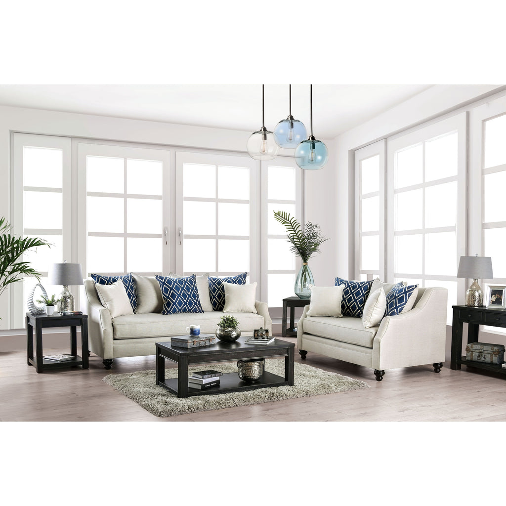 Ivory Fabric 2-Piece Living Room Set T742