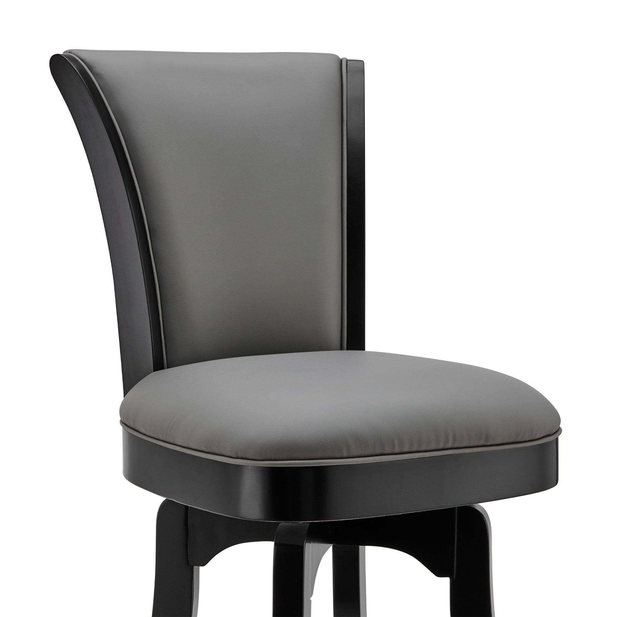 Gray Leatherette Swivel Counter Stool with Flared Legs J589