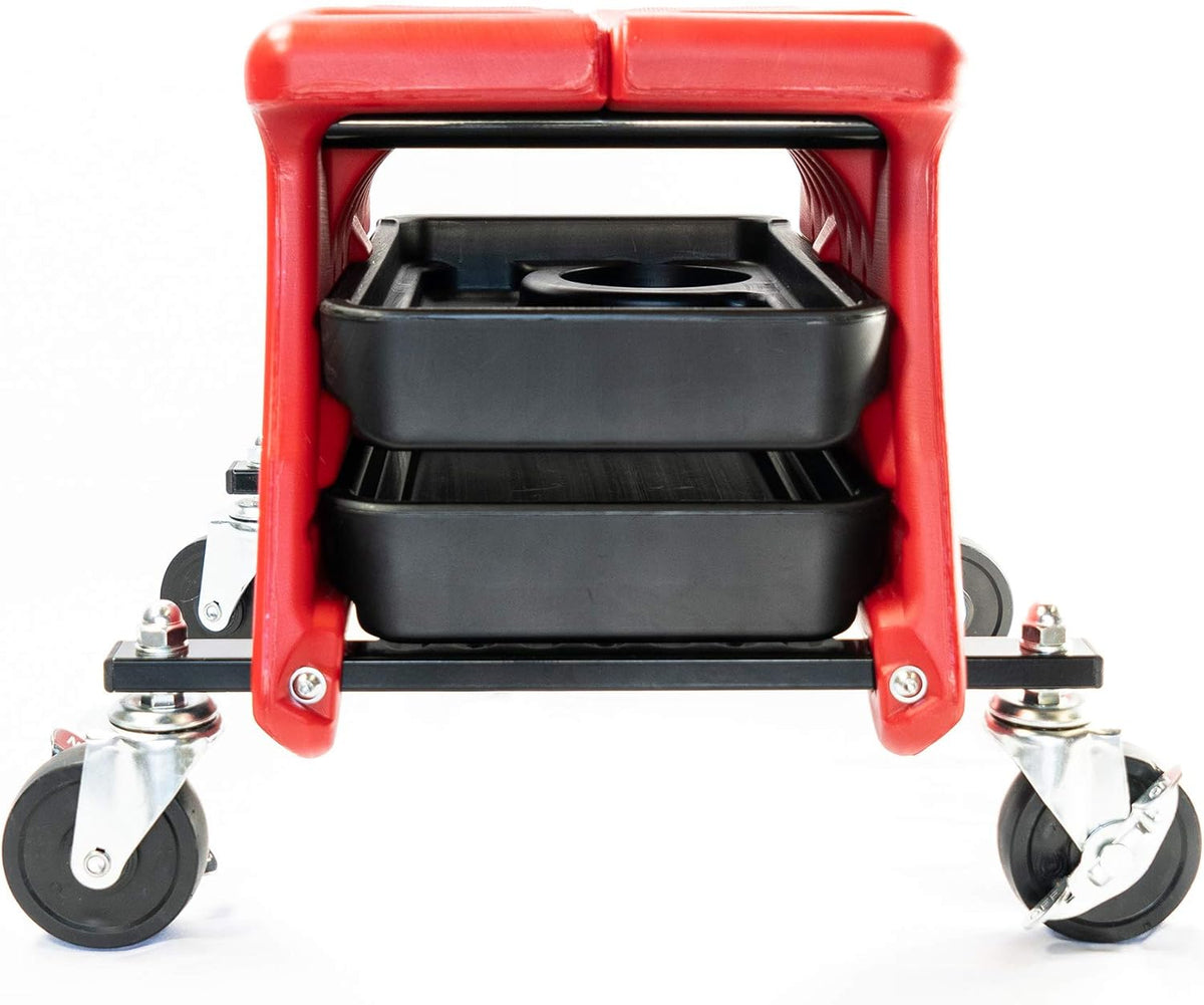 Compact Rolling Seat with Storage Trays U7730