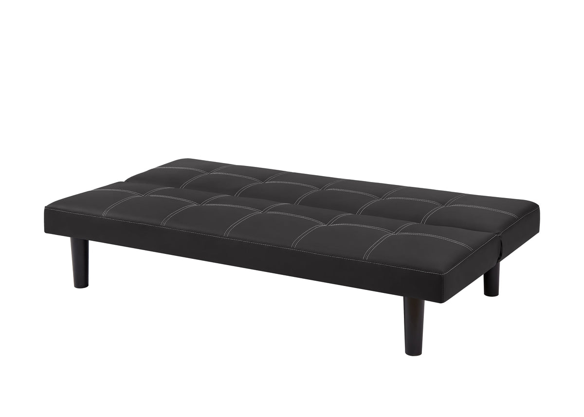Black PU Convertible Sofa Bed O79738