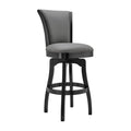 Gray Leatherette Swivel Counter Stool with Flared Legs J589