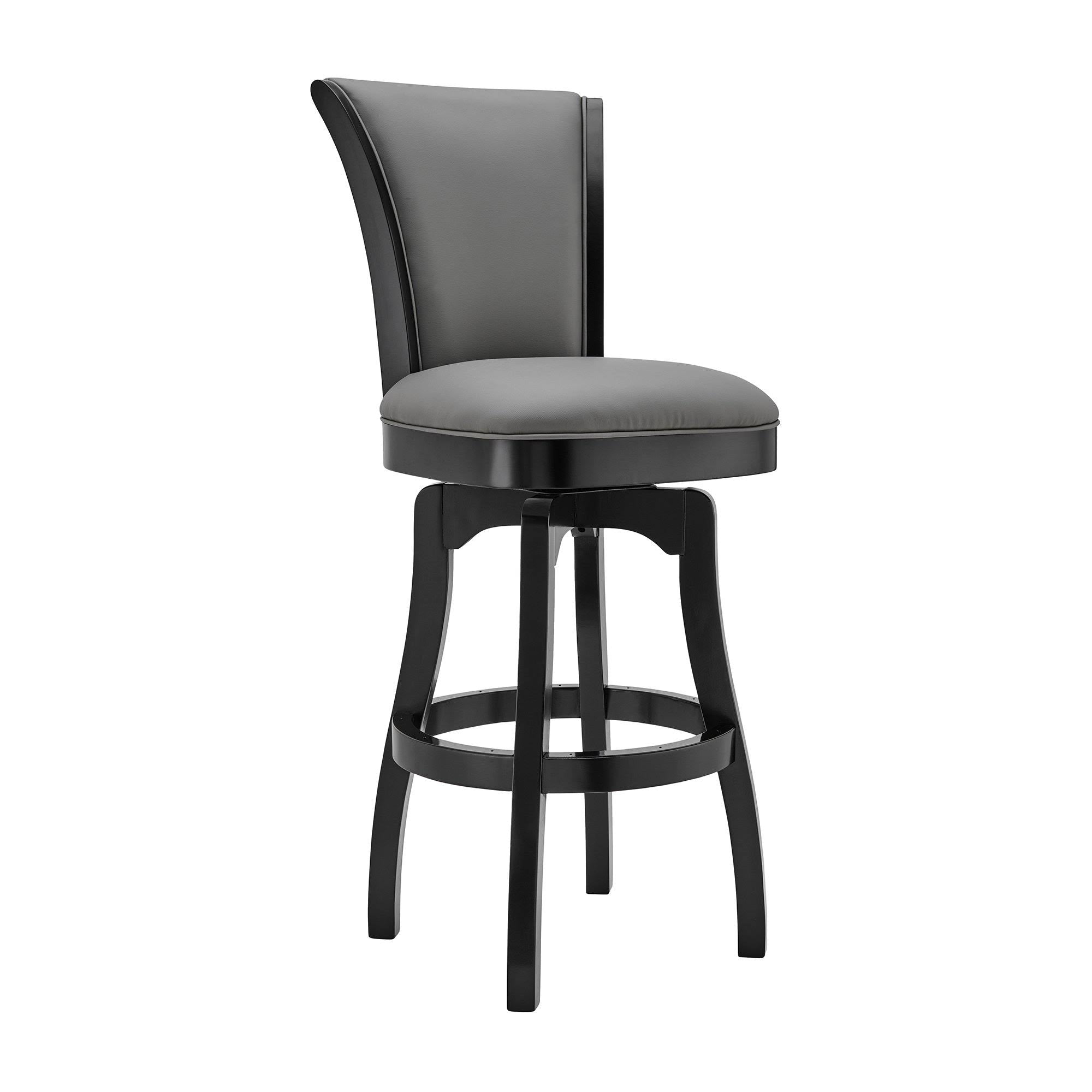 Gray Leatherette Swivel Counter Stool with Flared Legs J589