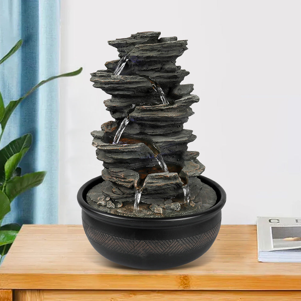 Tabletop Water Fountain with LED Lights C1728