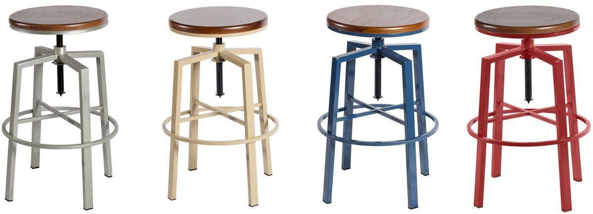 Beige Backless Adjustable Height Barstool M3394