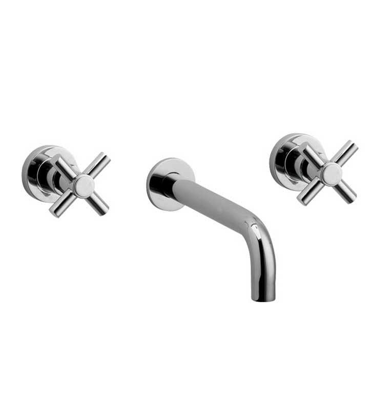 Polished Gold Antiqued Wall Mount Bathroom Sink Faucet C368854