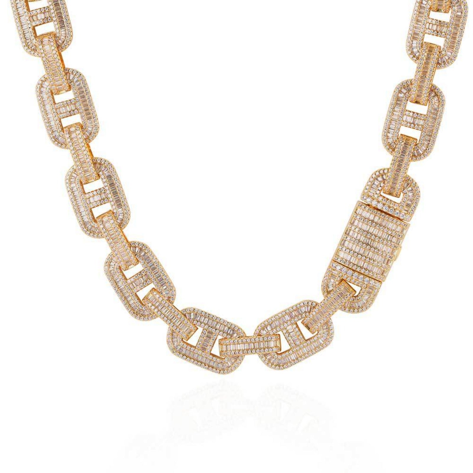 15mm Iced Out Cuban Link Chain Necklace, 16-24 Inch R87900