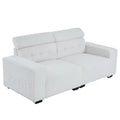 Off-White Teddy Velvet 2-Seat Sofa Bed with Detachable Armrests D263660