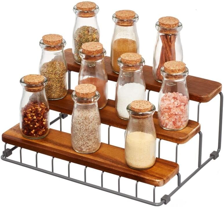 Acacia Wood and Wire Serving Tray, 14.5 x 7.5 x 3.2 R454