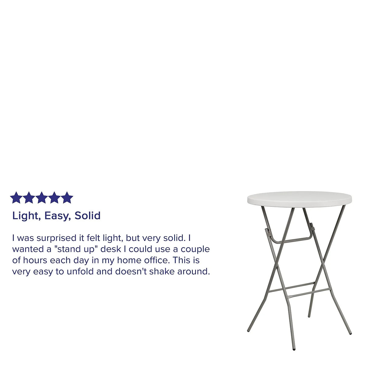 2.63-Foot Round Granite White Plastic Folding Table D600