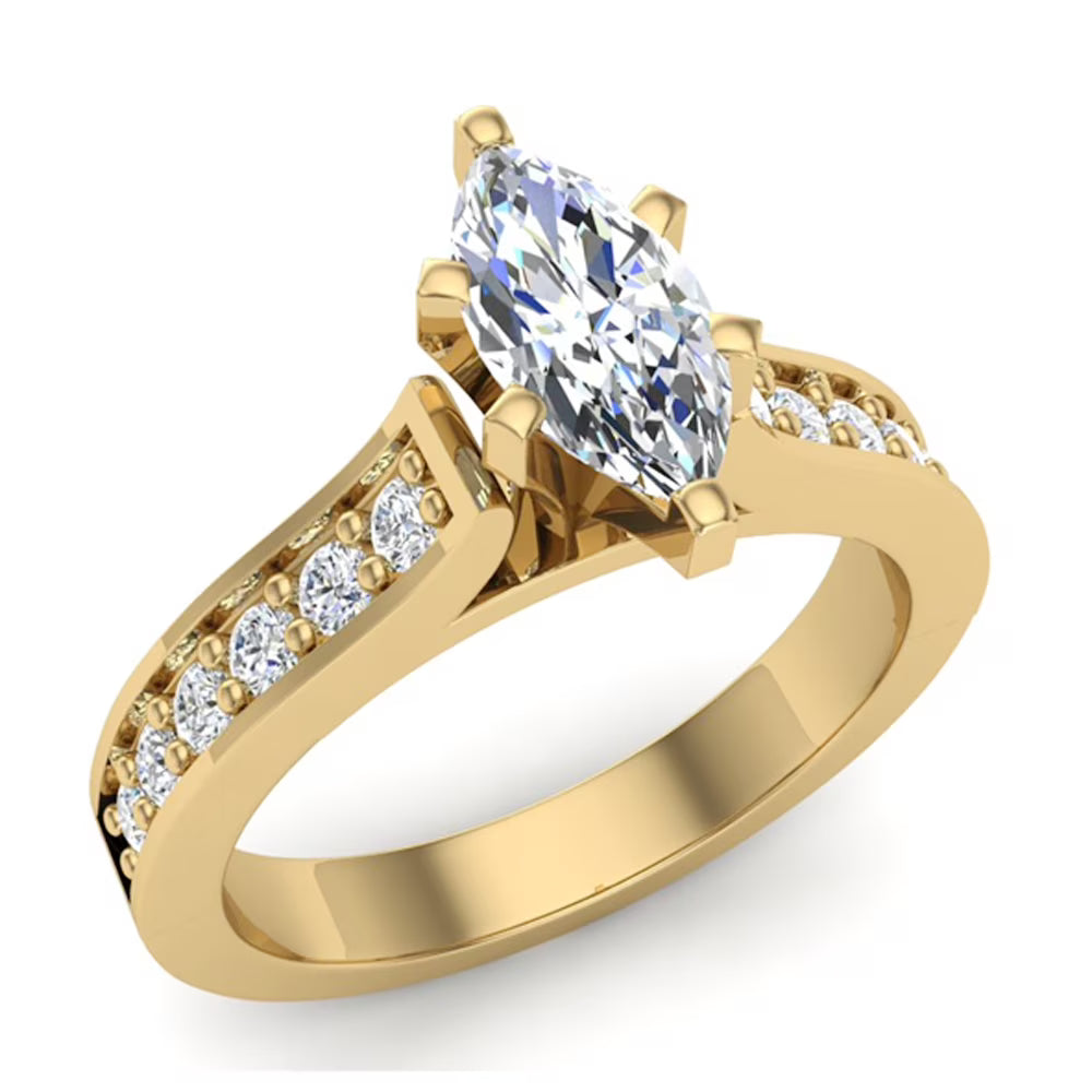 14K Gold 1.10 CT TW Marquise Cut Diamond Engagement Ring H33703
