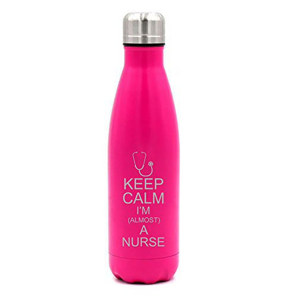 17 oz. Double Wall Vacuum Insulated Stainless Steel Water Bottle Travel Mug Cup (Pink) H163