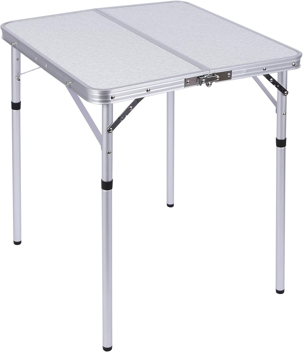 White 24x24 inches Folding Card Table with Waterproof MDF Top H65249