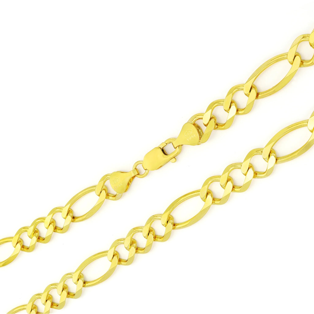 14k Yellow Gold Solid Figaro Chain Link Necklace 20" - 30" F41805