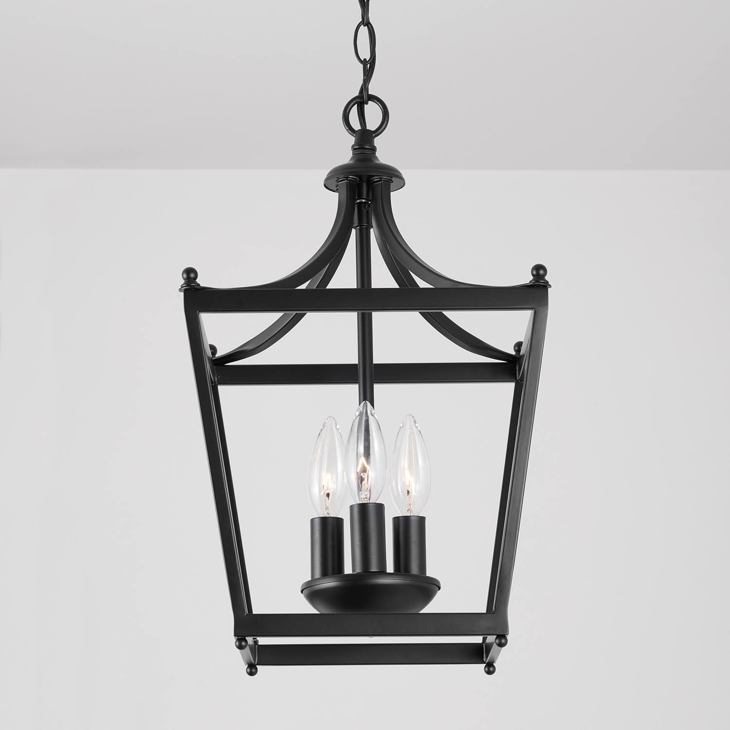 Matte Black 3 Light Foyer A77728