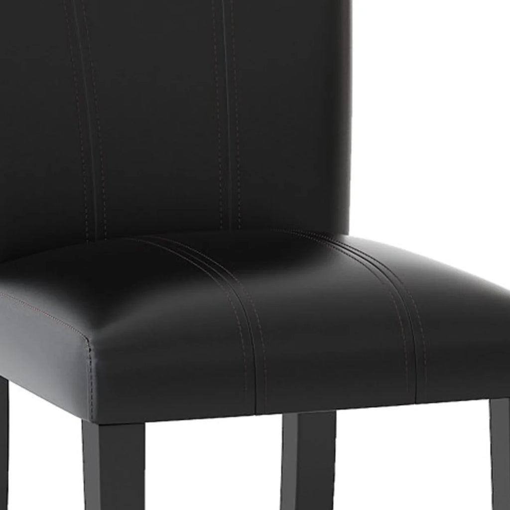Black Vegan Faux Leather Wood Side Chair, Set of 2 F850