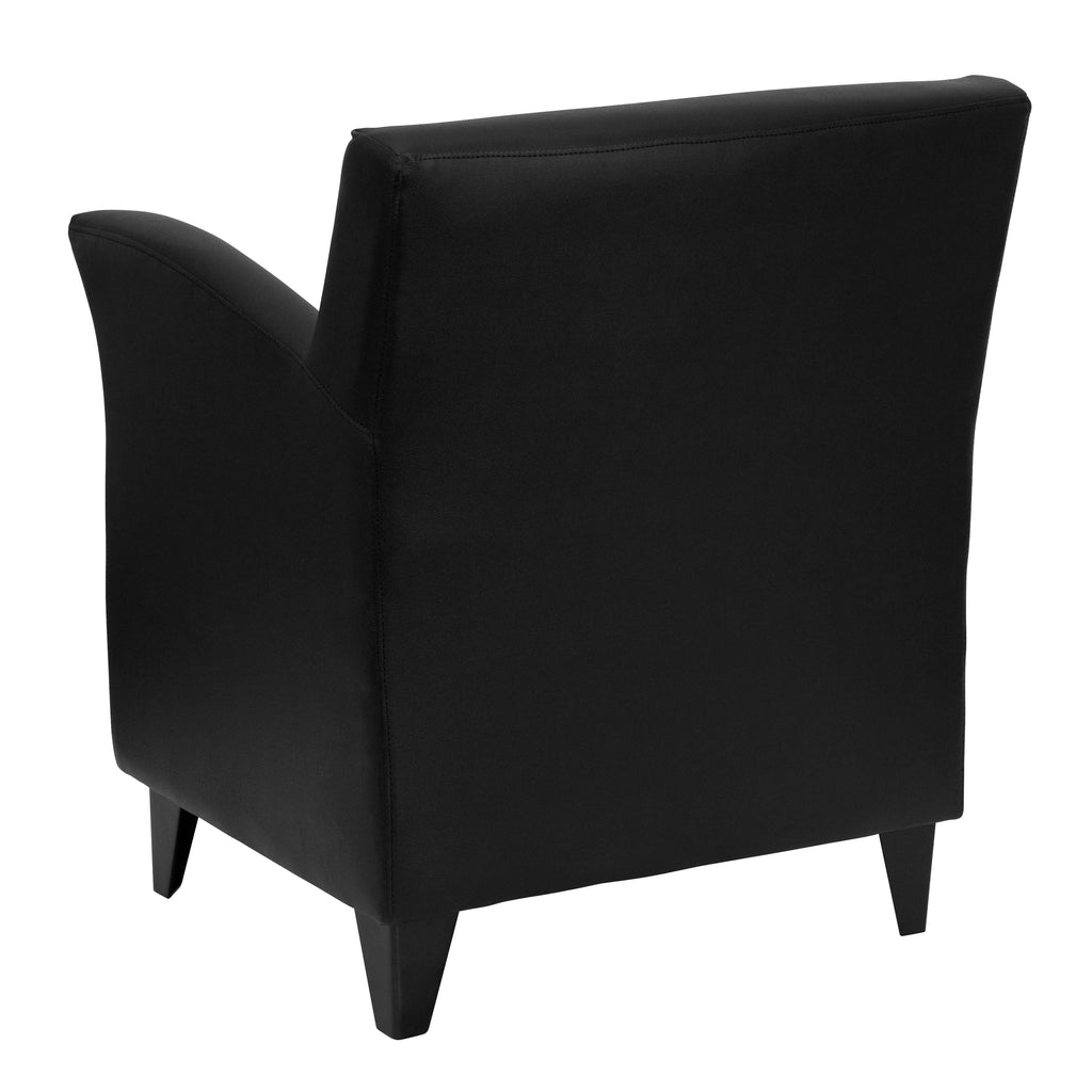 Black LeatherSoft Lounge Chair with Flared Arms P2728
