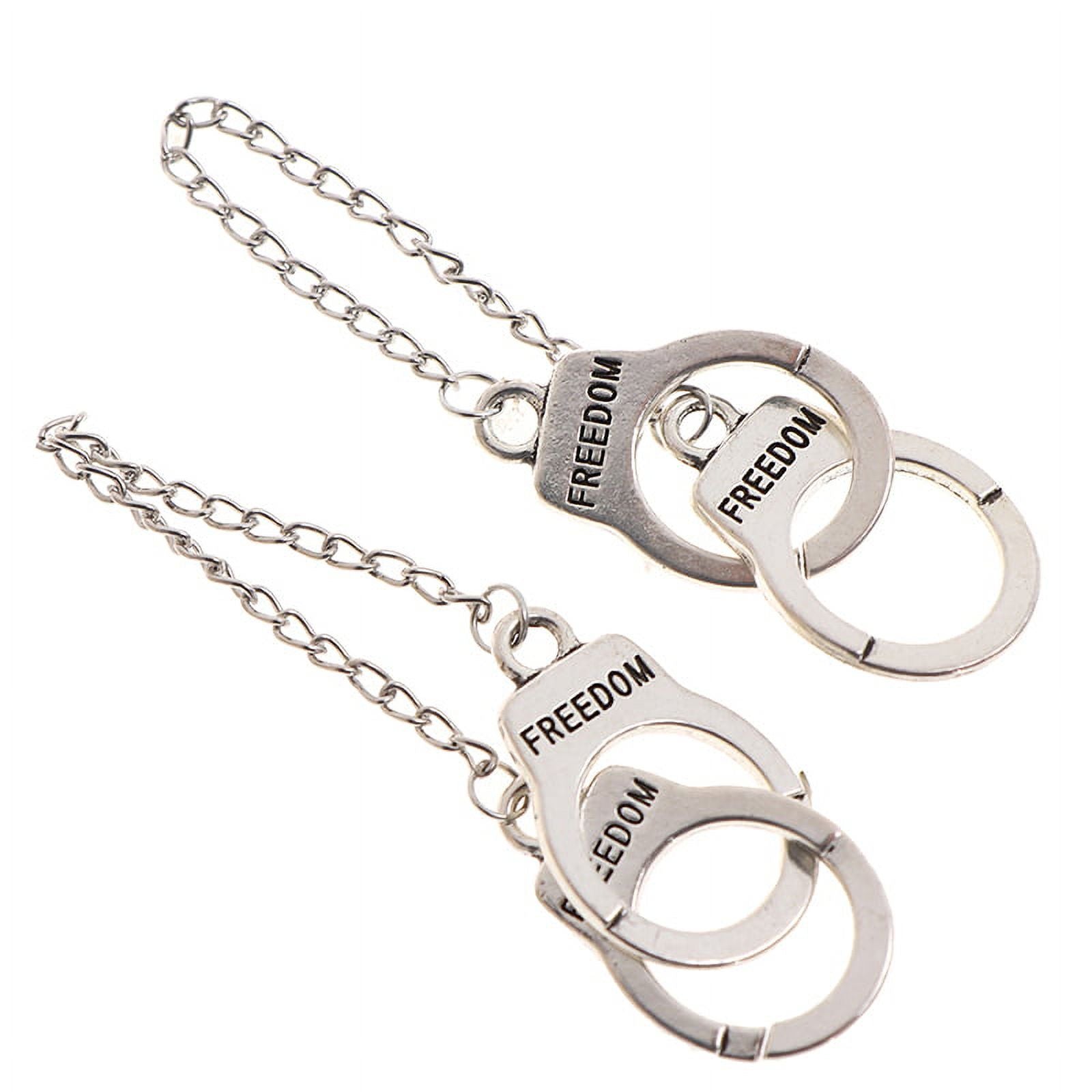 2Pcs 1/12 1/6 Dollhouse Miniature Metal Handcuffs DIY Model K1922