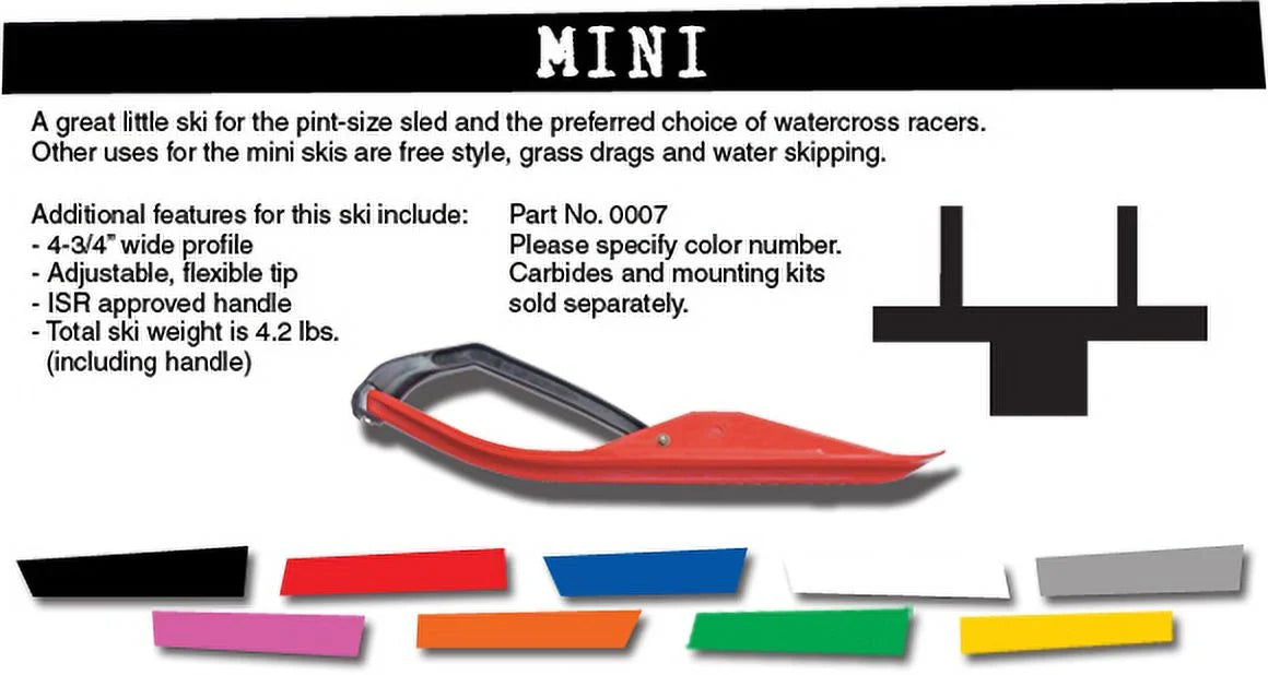 Blue Snowmobile Skis with Black Loops P4214