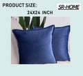 Set of 2 Velvet Decorative Throw Pillow Covers Square with Fringe Cushion Case J788