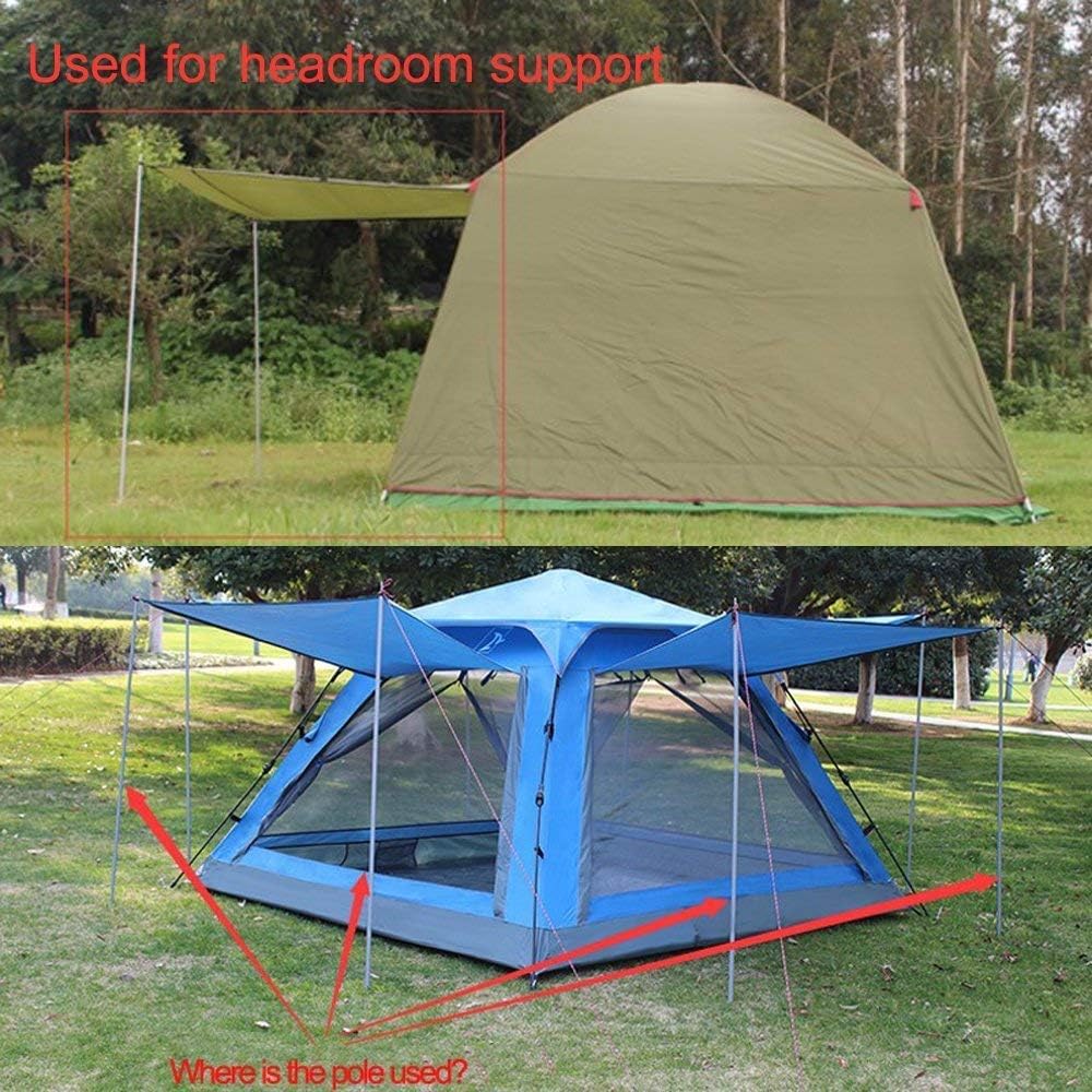 Adjustable Steel Tent Tarp Poles, Pack of 2 L3562