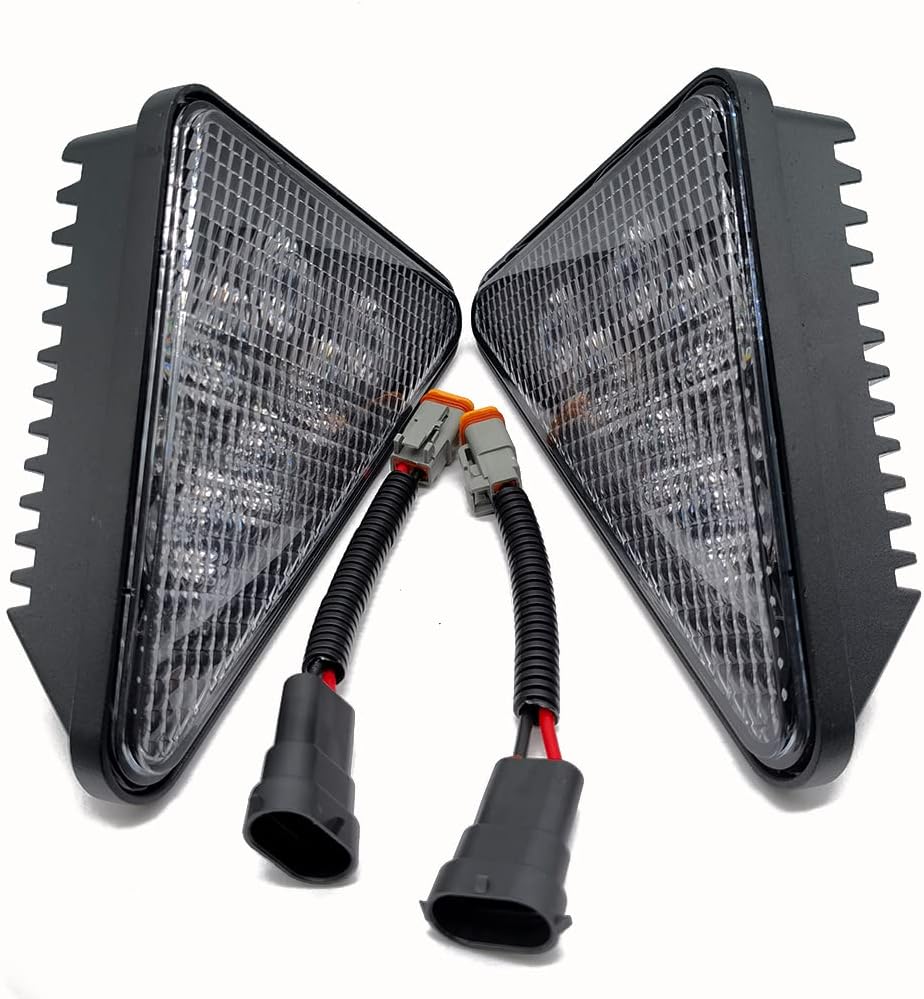 LED Headlight Assembly Kit, Triangle LED Work Light, 12V 30W Flood, Pack of 2 O113