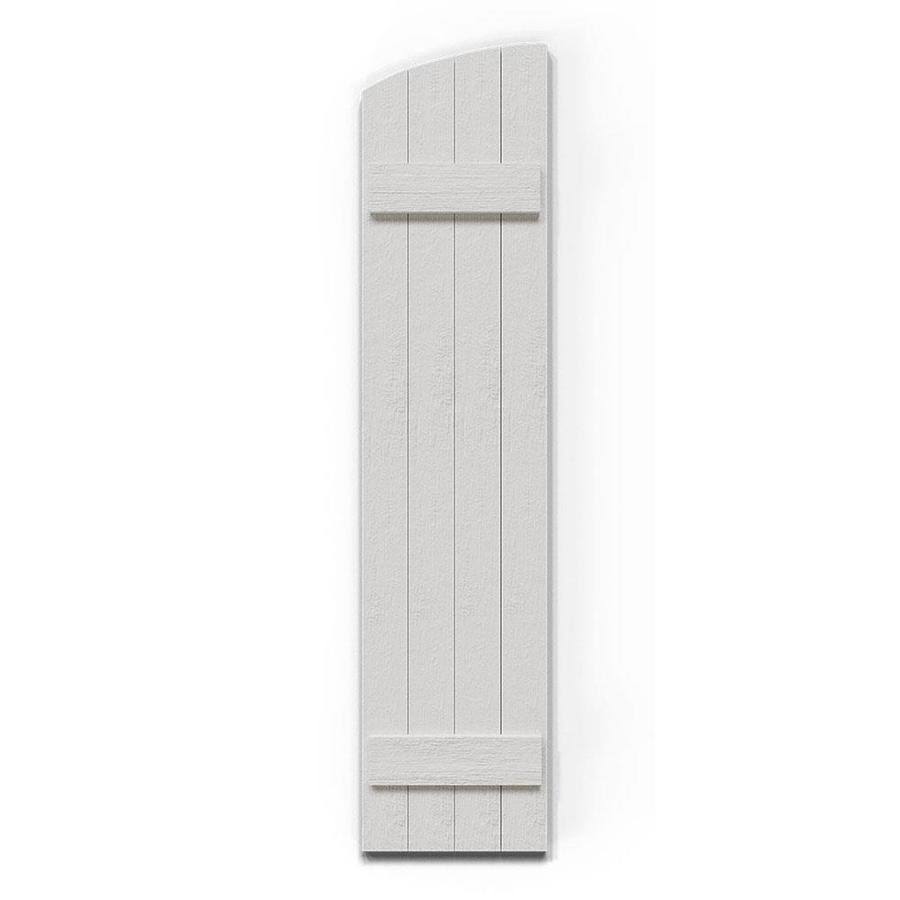 Rustic Faux Wood Shutters with Elliptical Arch Top B2472