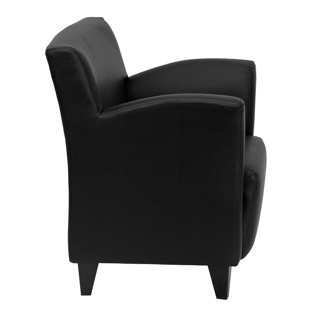 Black LeatherSoft Lounge Chair with Flared Arms P2728