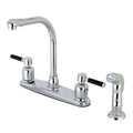 Chrome 2-Handle High Arc Kitchen Faucet with Side Sprayer W657