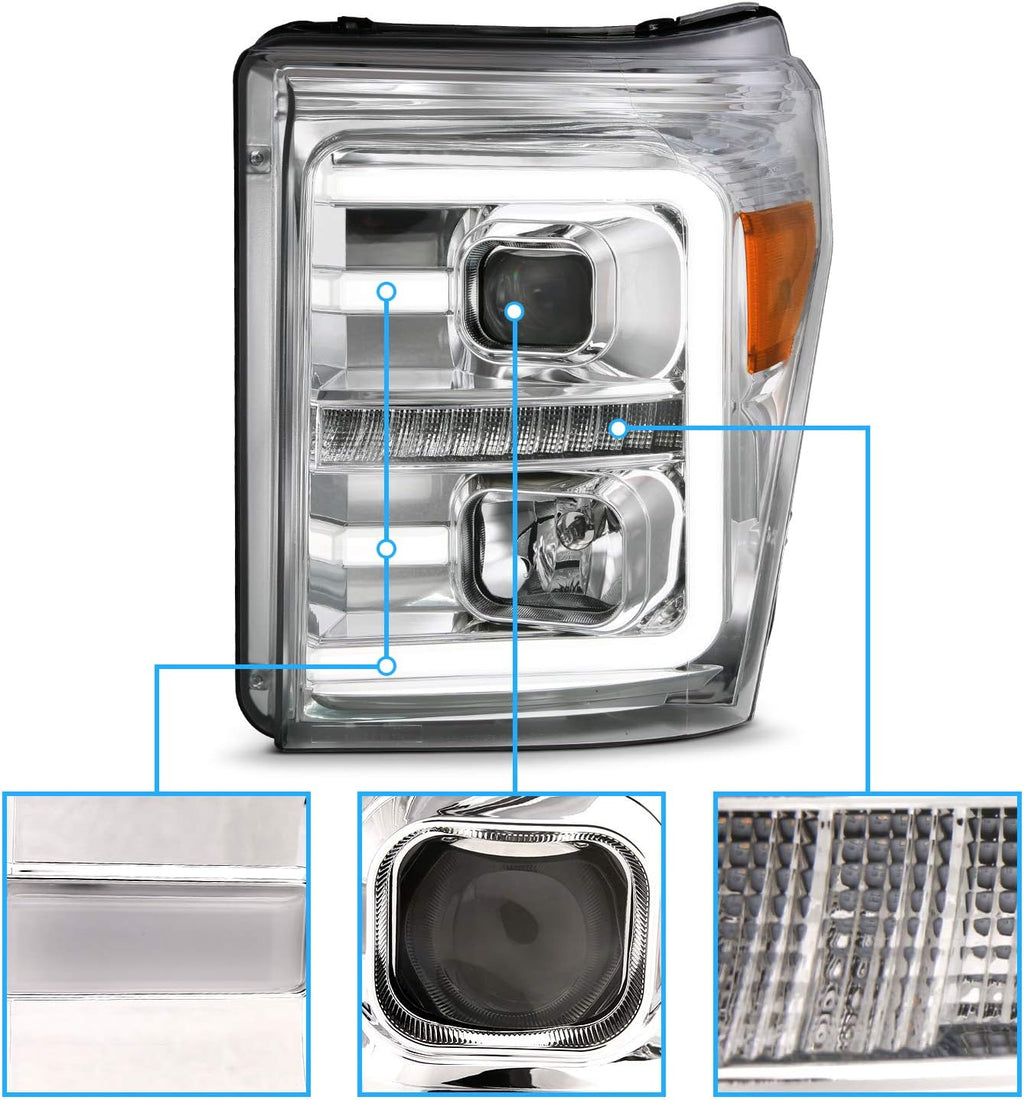 Chrome Projector Headlight Assembly Set H667675