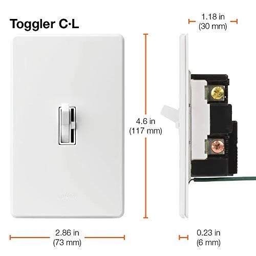 Dimmer Switch for Dimmable LED, Halogen and Incandescent Bulbs, Single-Pole or 3-Way (2-Pack) B268644