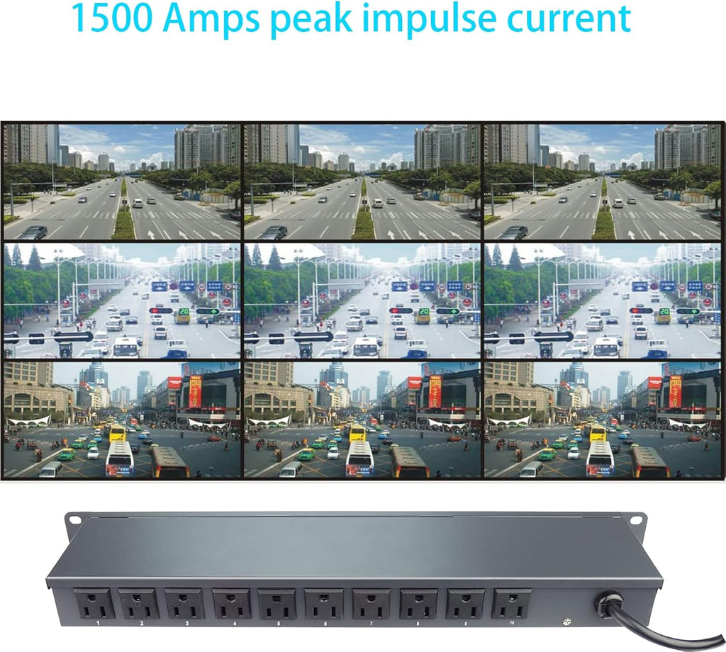 10 Outlet 1U Full Metal PDU Power Strip with Rackmount, Pack of 2 L411339