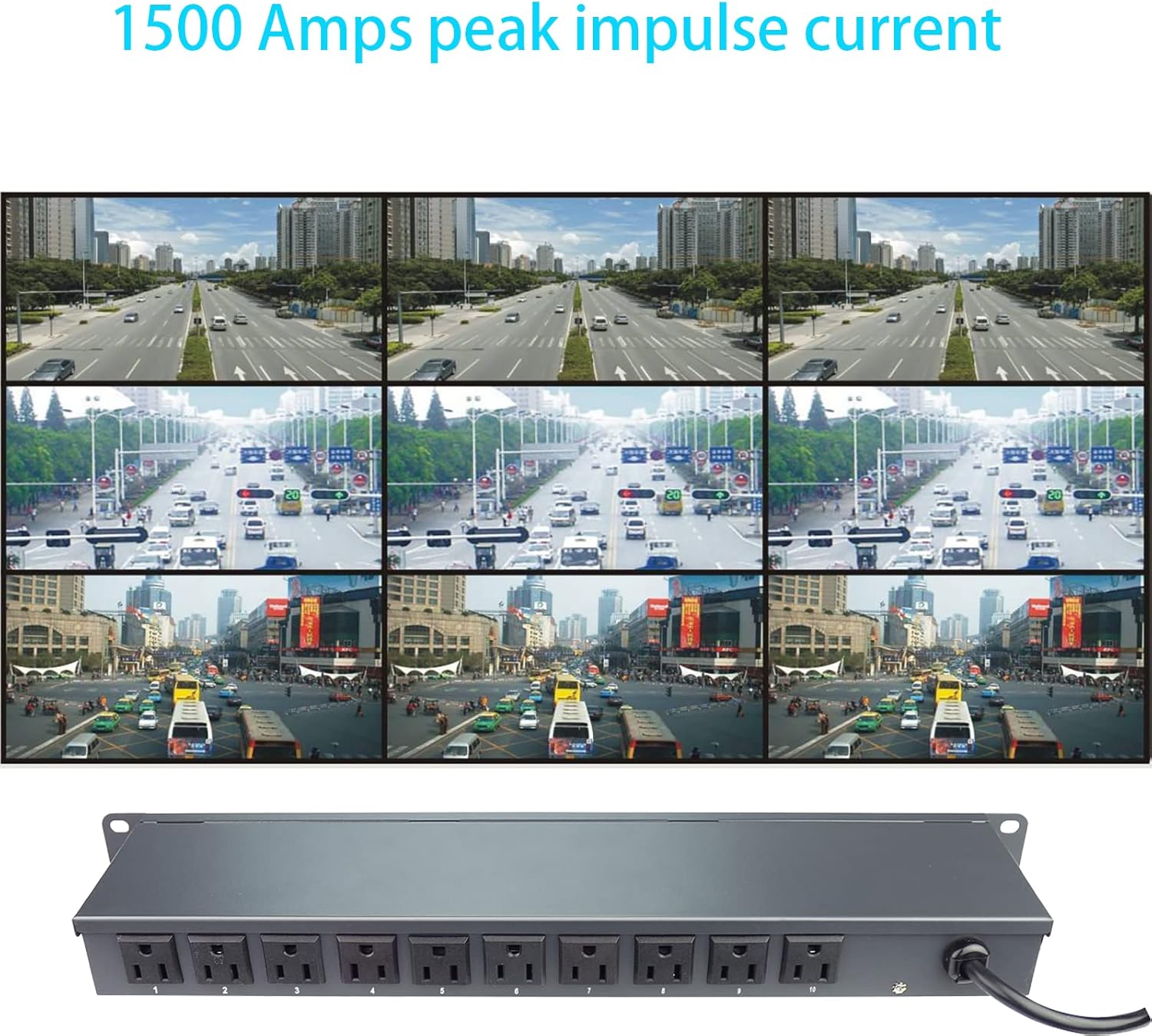 10 Outlet 1U Full Metal PDU Power Strip with Rackmount, Pack of 2 L411339