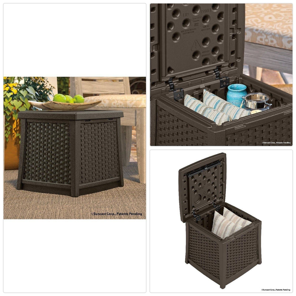 Resin Patio Storage End Table V5198