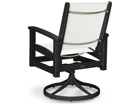Textured Silver Slate Grey Metallic Sling Swivel Rocker L63736
